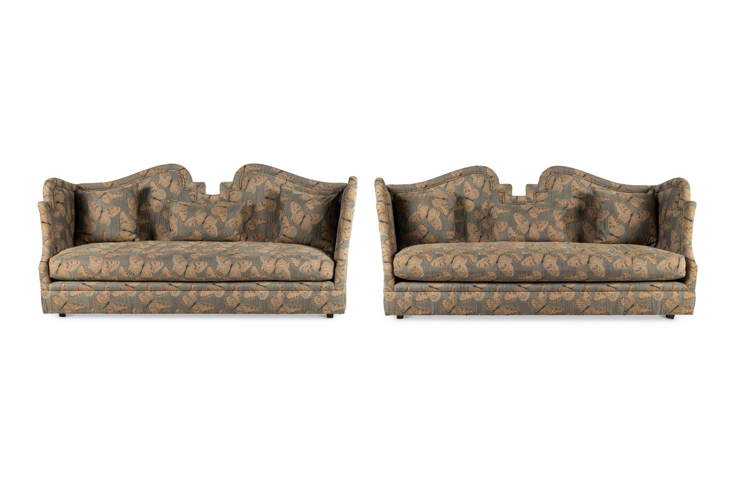 A Pair of Custom Serpentine-Form Sofas