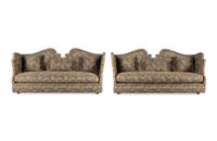 A Pair of Custom Serpentine-Form Sofas