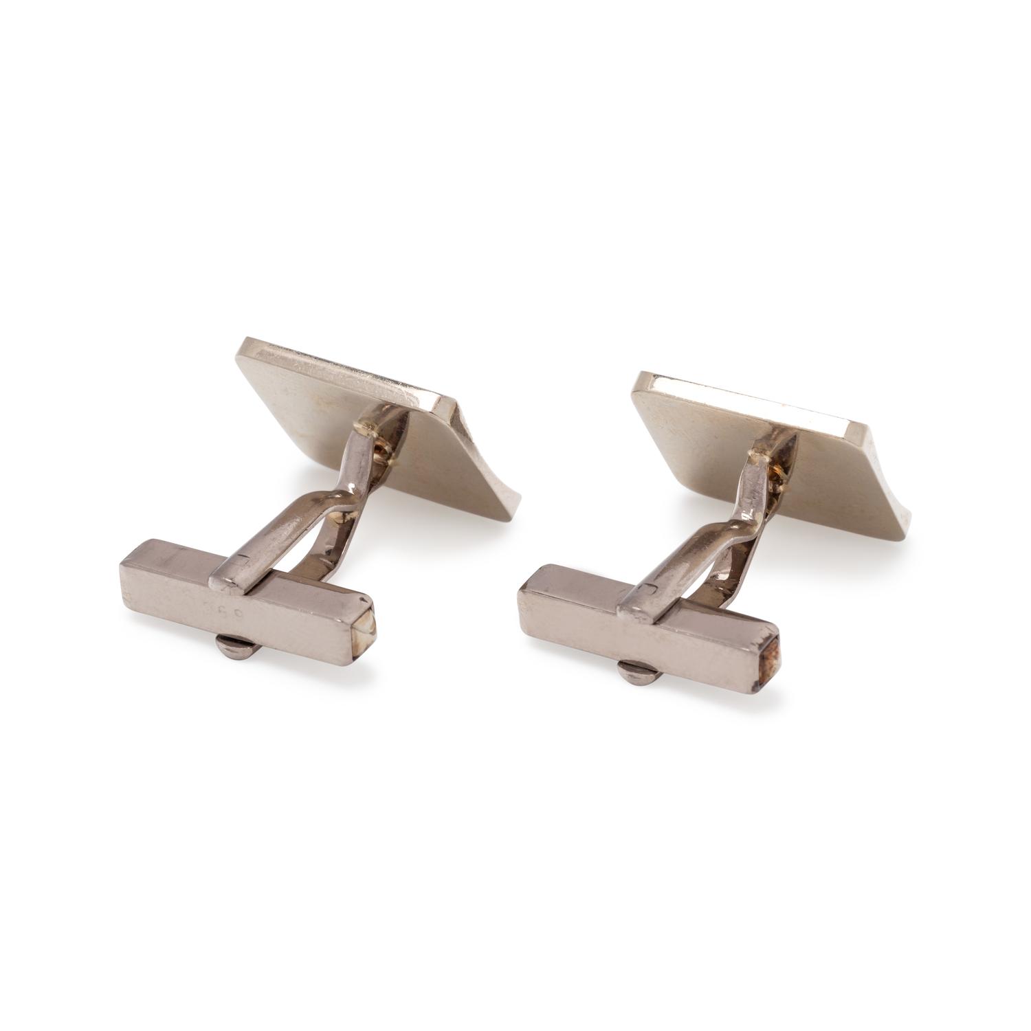 WHITE GOLD AND DIAMOND CUFFLINKS