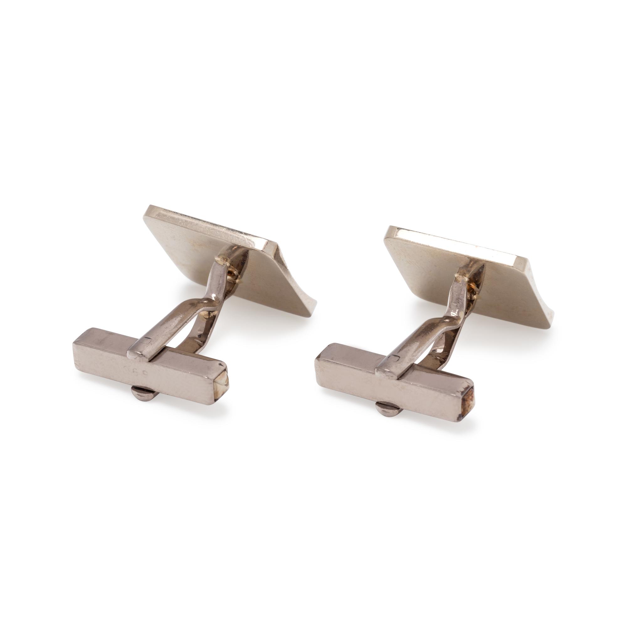 WHITE GOLD AND DIAMOND CUFFLINKS