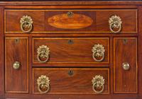 A Federal Mahogany, Birch and Satinwood Veneered Breakfront Sideboard