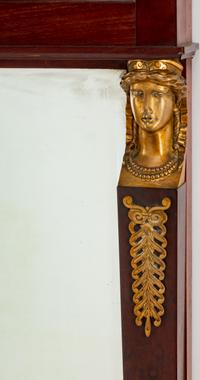 An Empire Style Gilt-Bronze-Mounted Mahogany Mirror — 19TH CENTURY