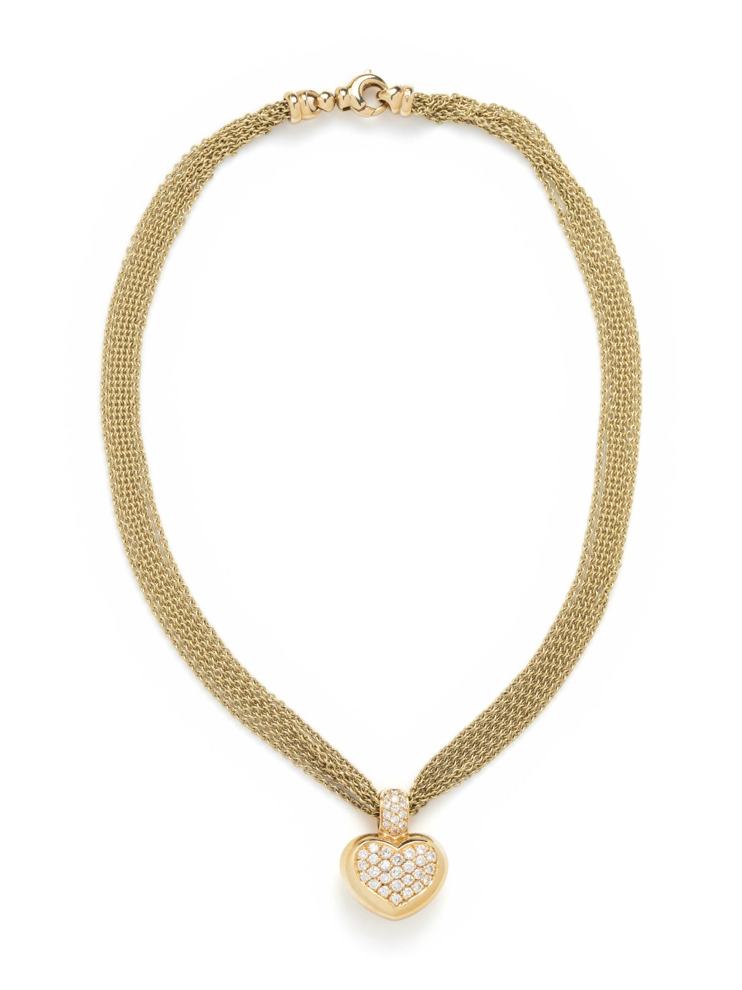 ASPERY & GULDAG, YELLOW GOLD AND DIAMOND MULTISTRAND PENDANT/NECKLACE
