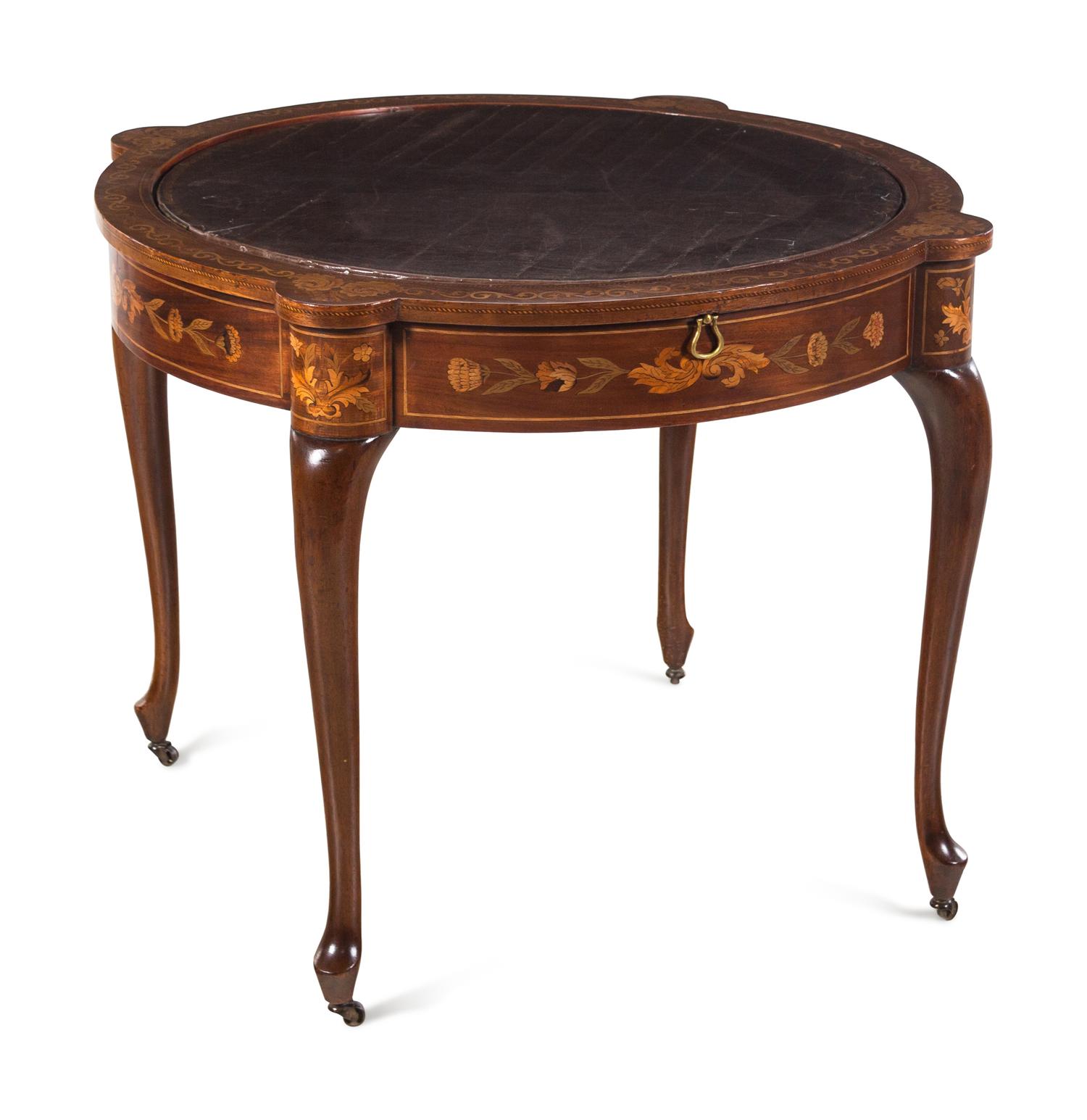 A Dutch Marquetry Flip-Top Game Table