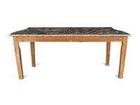 A Louis XVI Provincial Stained Fruitwood Marble-Top Console Table