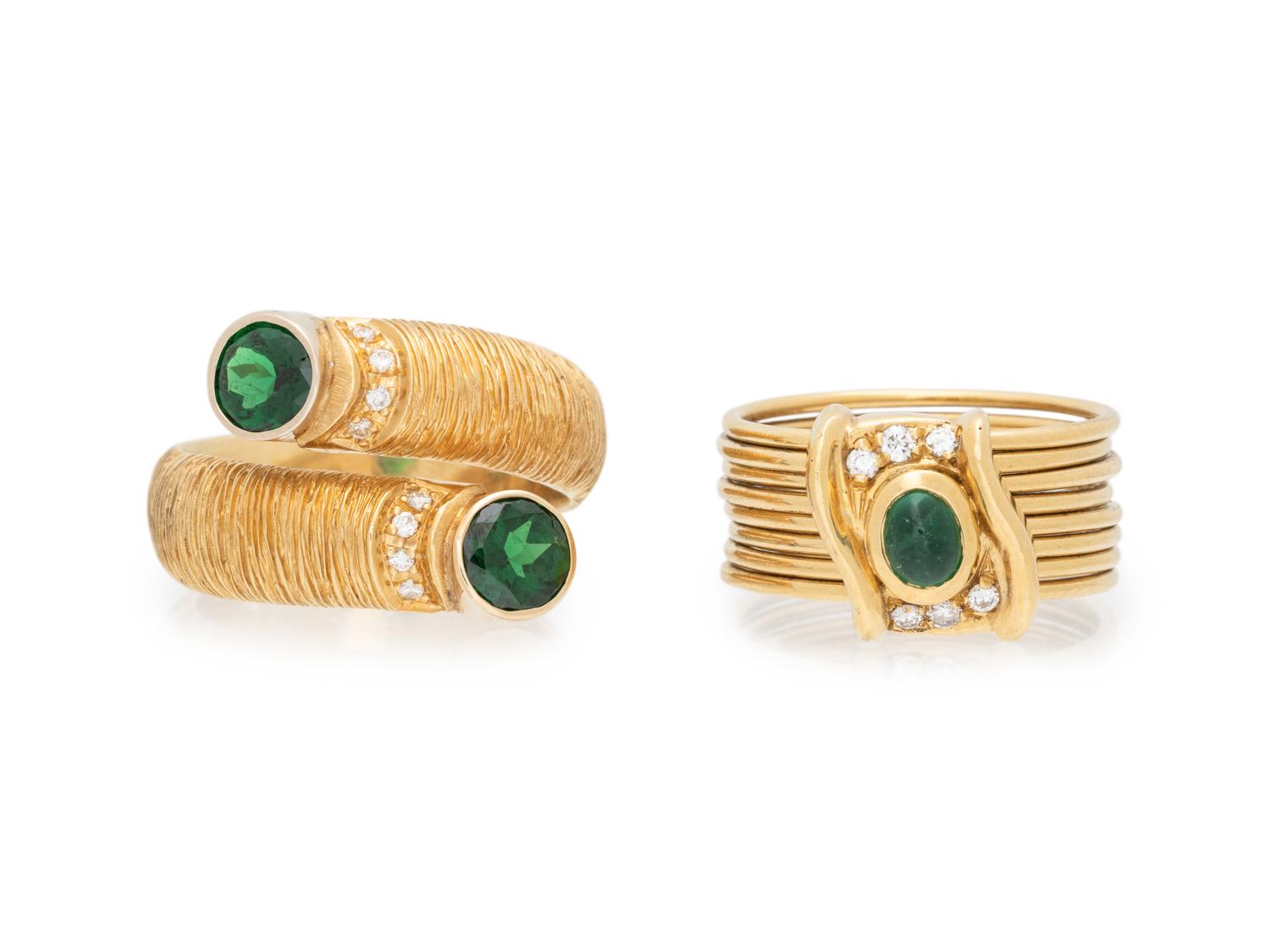 COLLECTION OF YELLOW GOLD, DIAMOND AND GEMSTONE JEWELRY