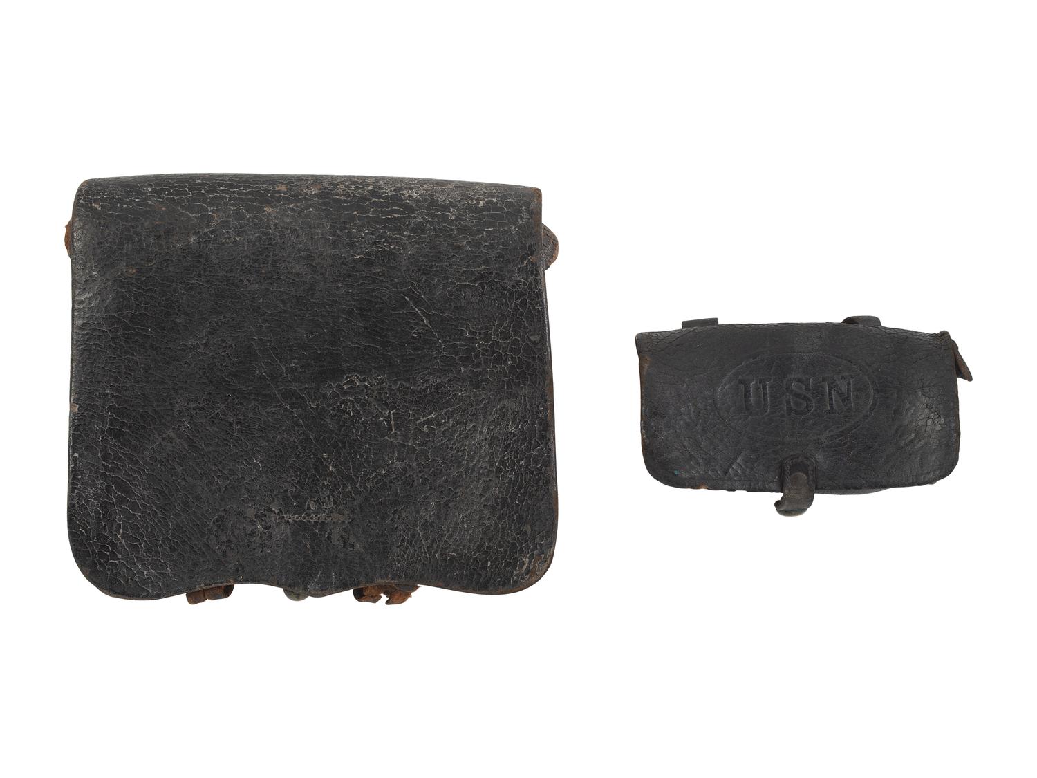 [CIVIL WAR]. Cartridge boxes and pouch, incl. pattern 1864 example.