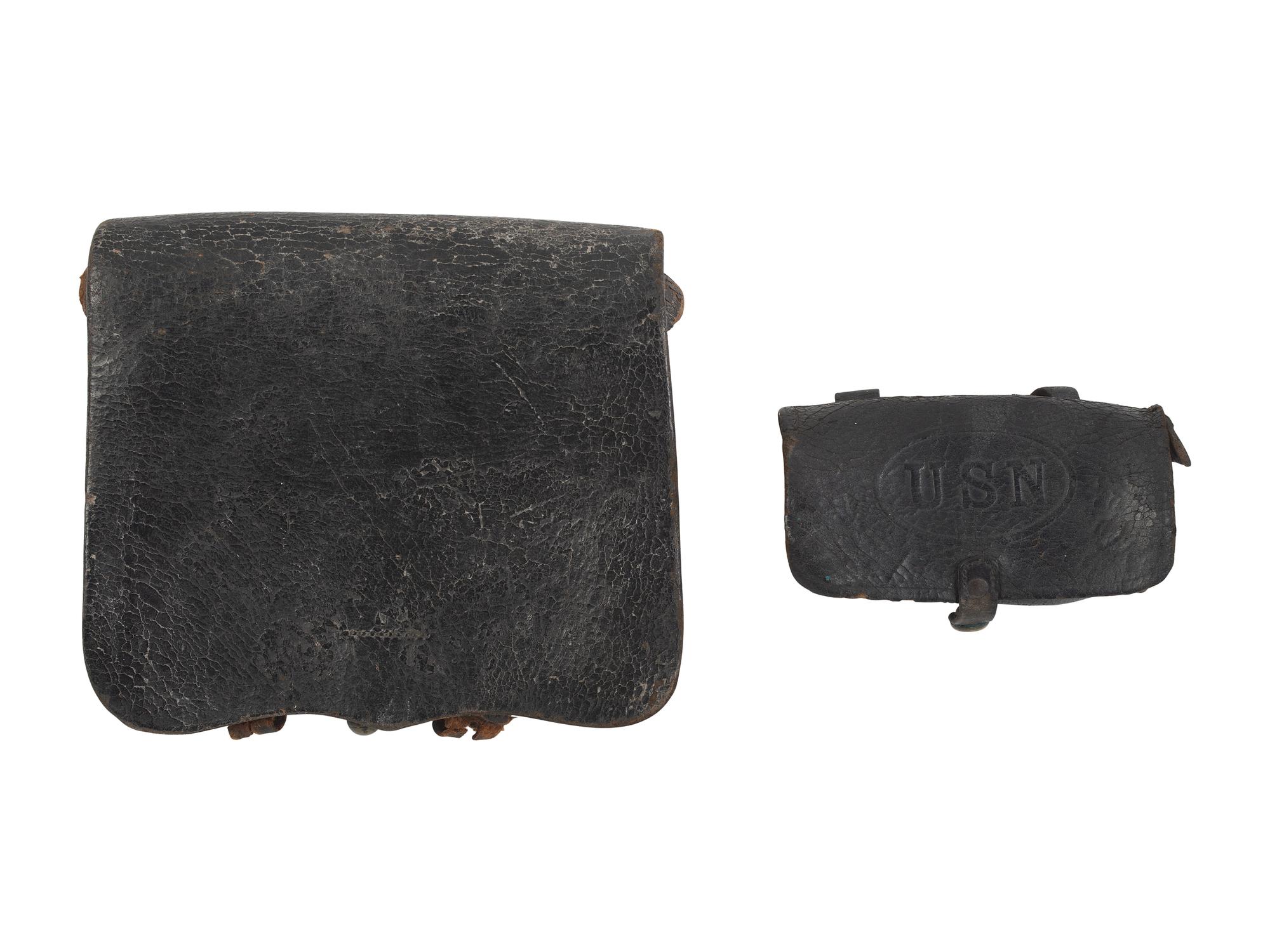 [CIVIL WAR]. Cartridge boxes and pouch, incl. pattern 1864 example.