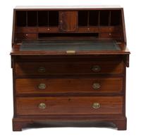 A Chippendale Style Inlaid Mahogany Slant Front Desk — 19TH CENTURY