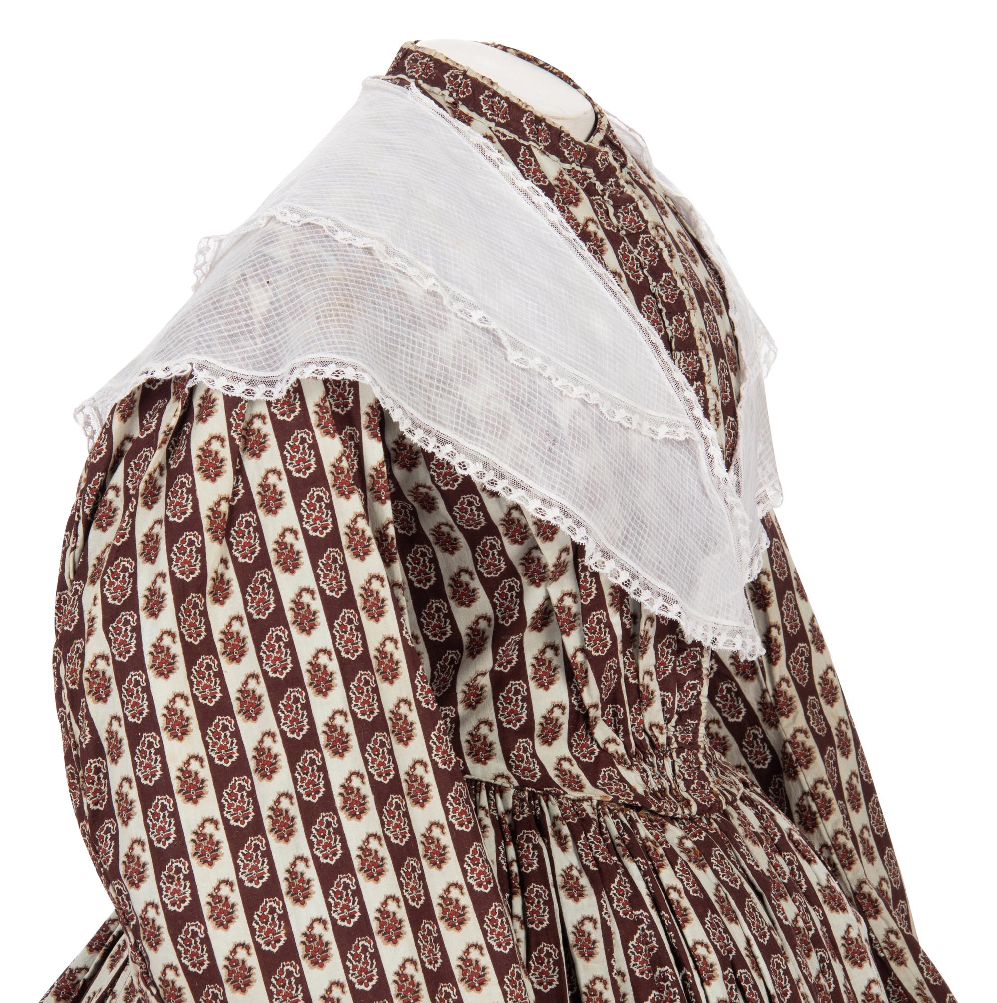 Collection of Four Sleeves, One Shawl, and One Dickey, 1840-90