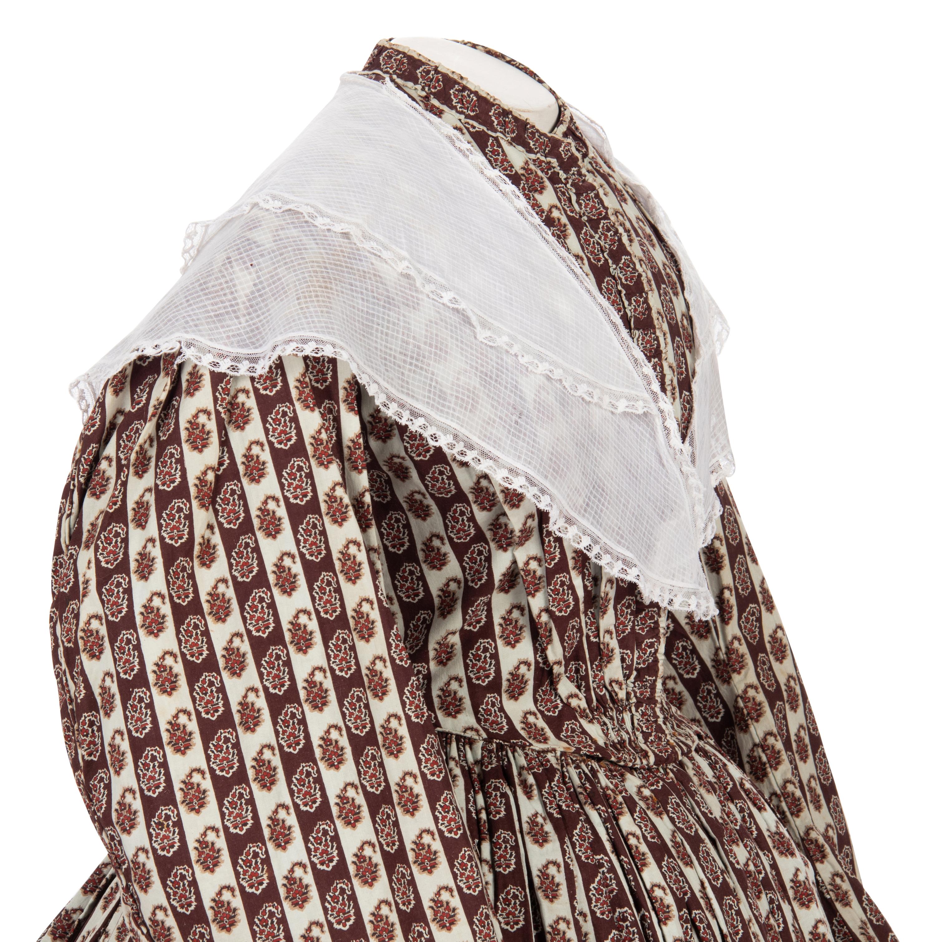 Collection of Four Sleeves, One Shawl, and One Dickey, 1840-90