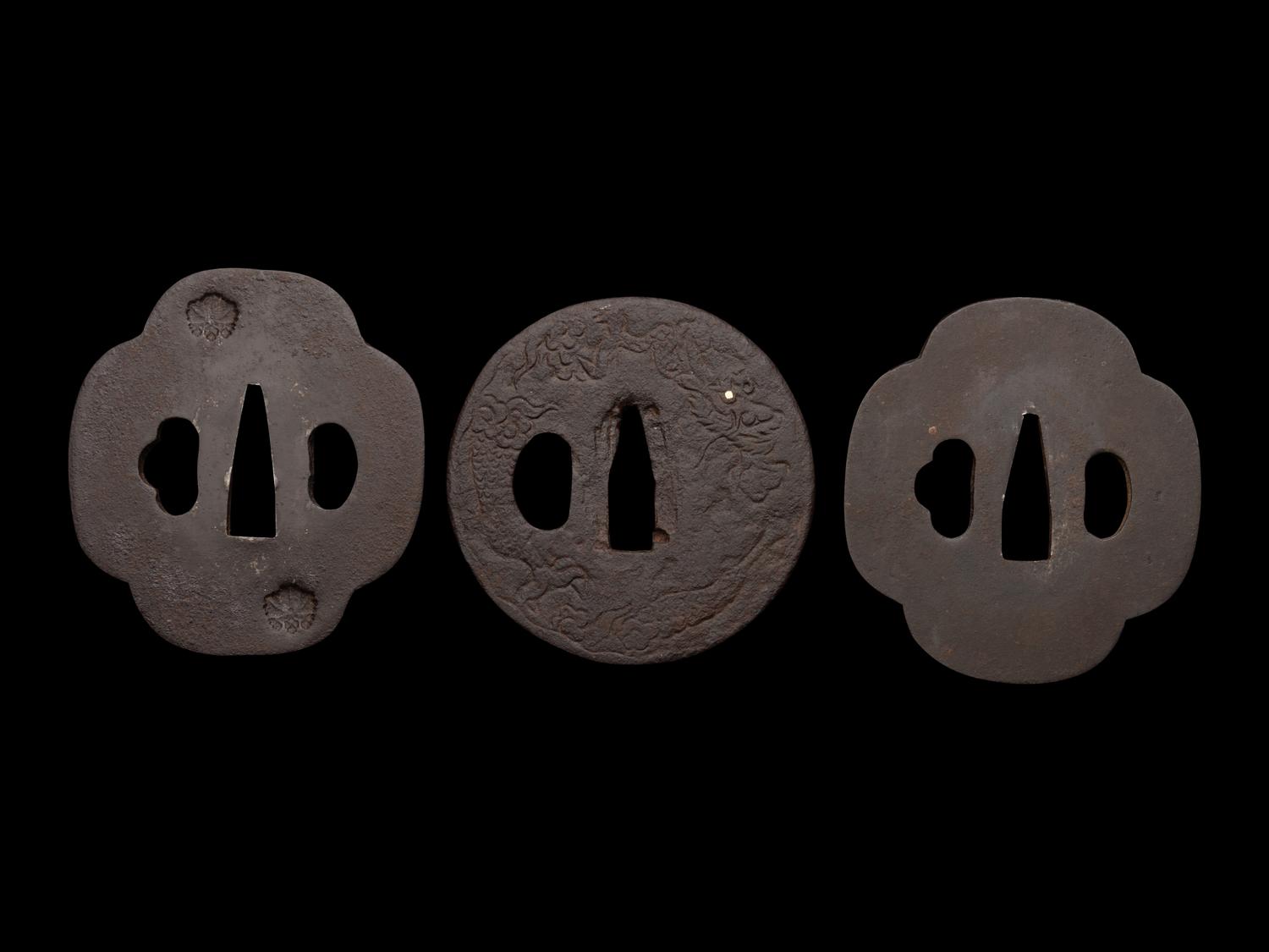 Three Cast Iron Tsuba