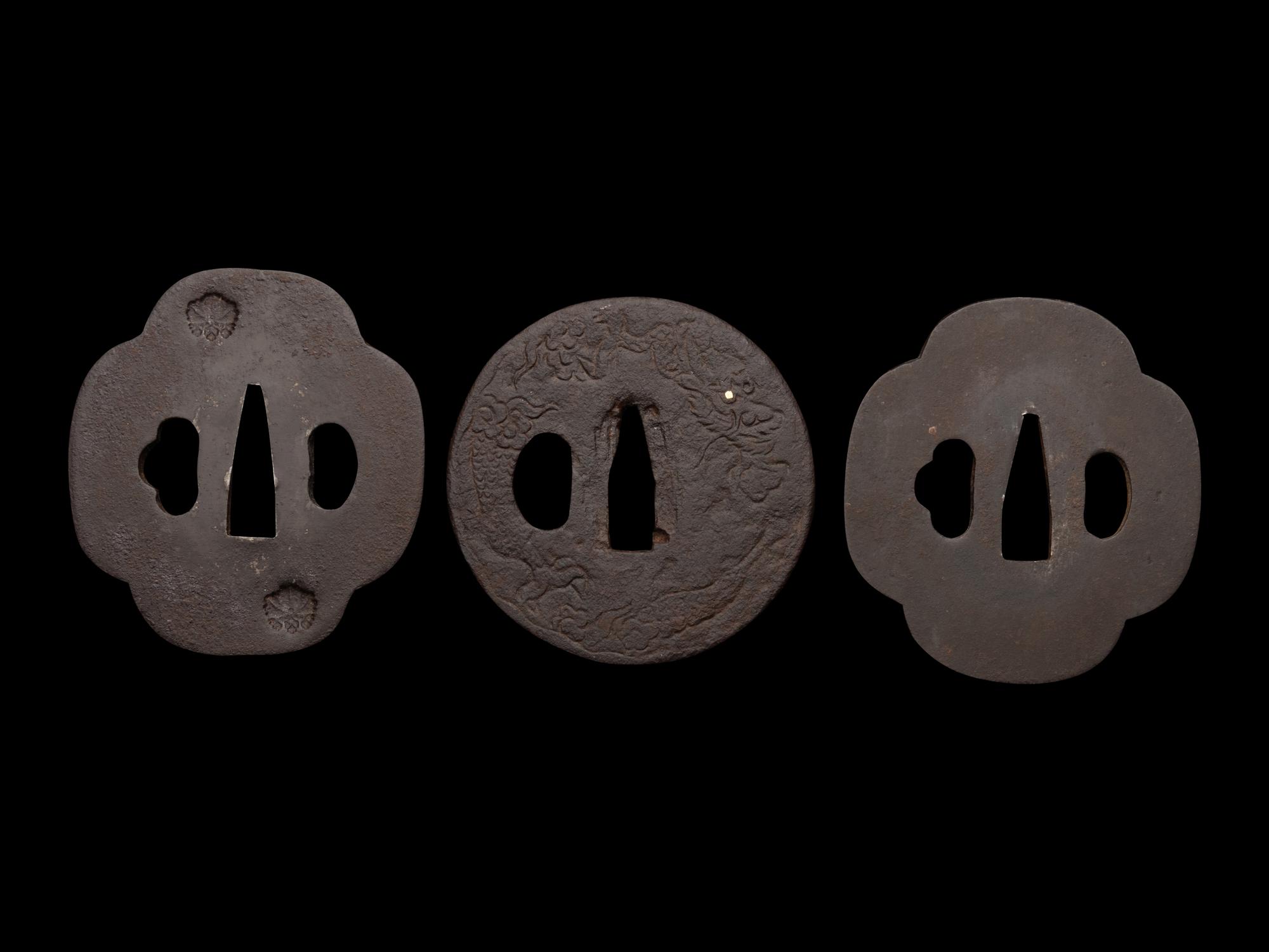 Three Cast Iron Tsuba
