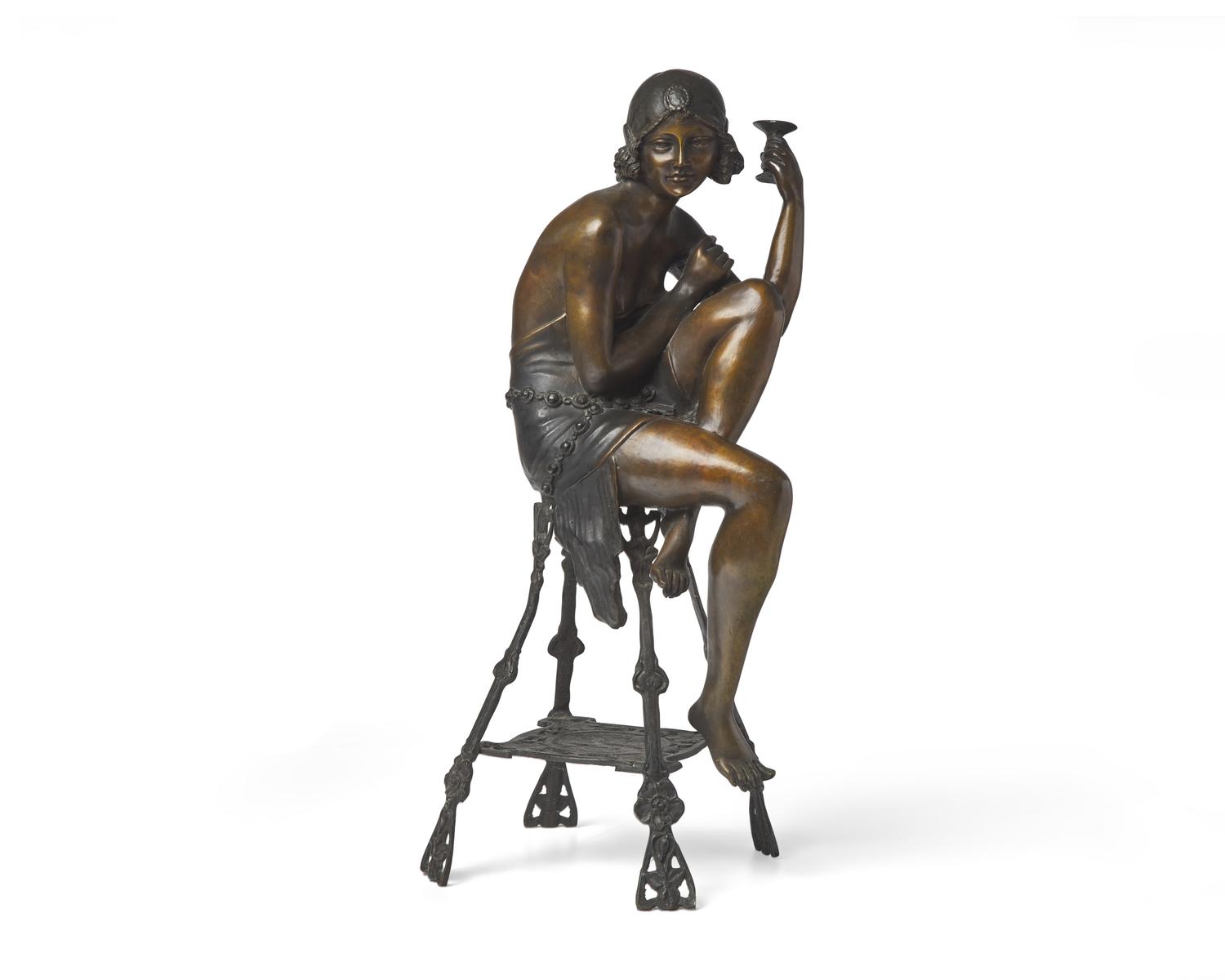 Art Deco Bronze of a Seated Lady