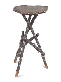 Two Paint Decorated Twig Plant Stands