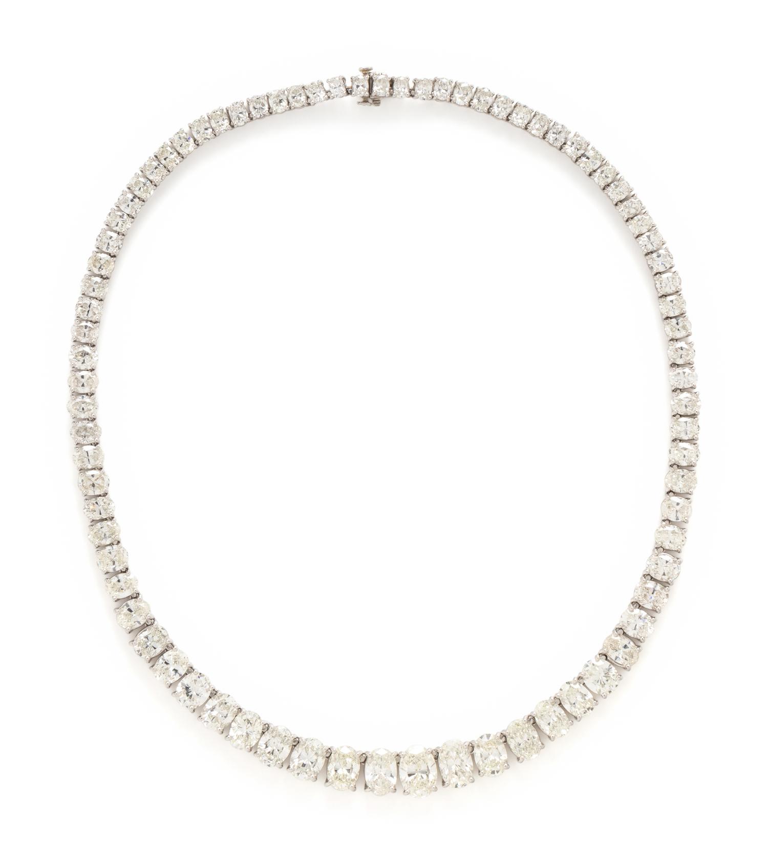 OVAL BRILLIANT CUT DIAMOND RIVIÈRE NECKLACE