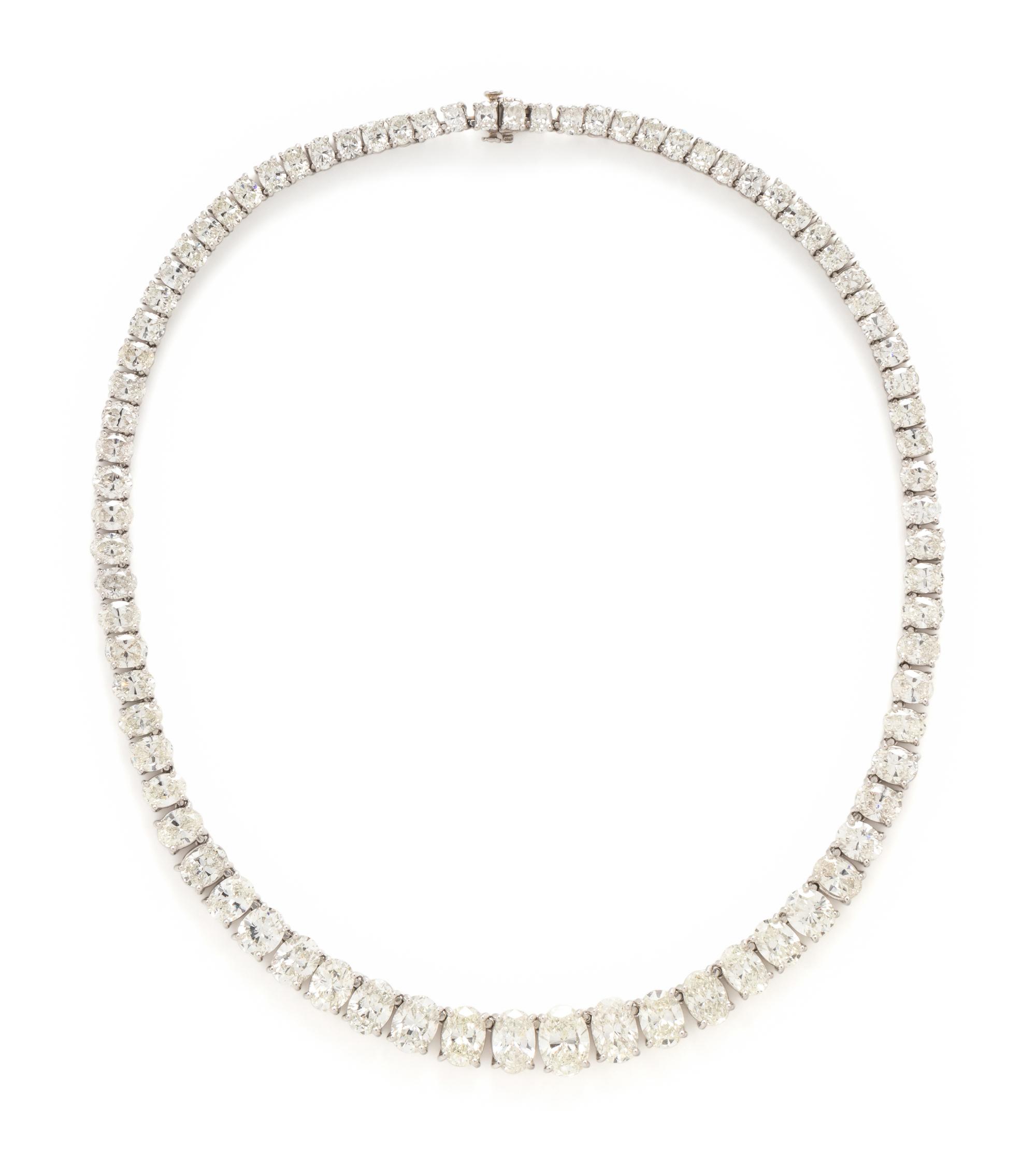 OVAL BRILLIANT CUT DIAMOND RIVIÈRE NECKLACE