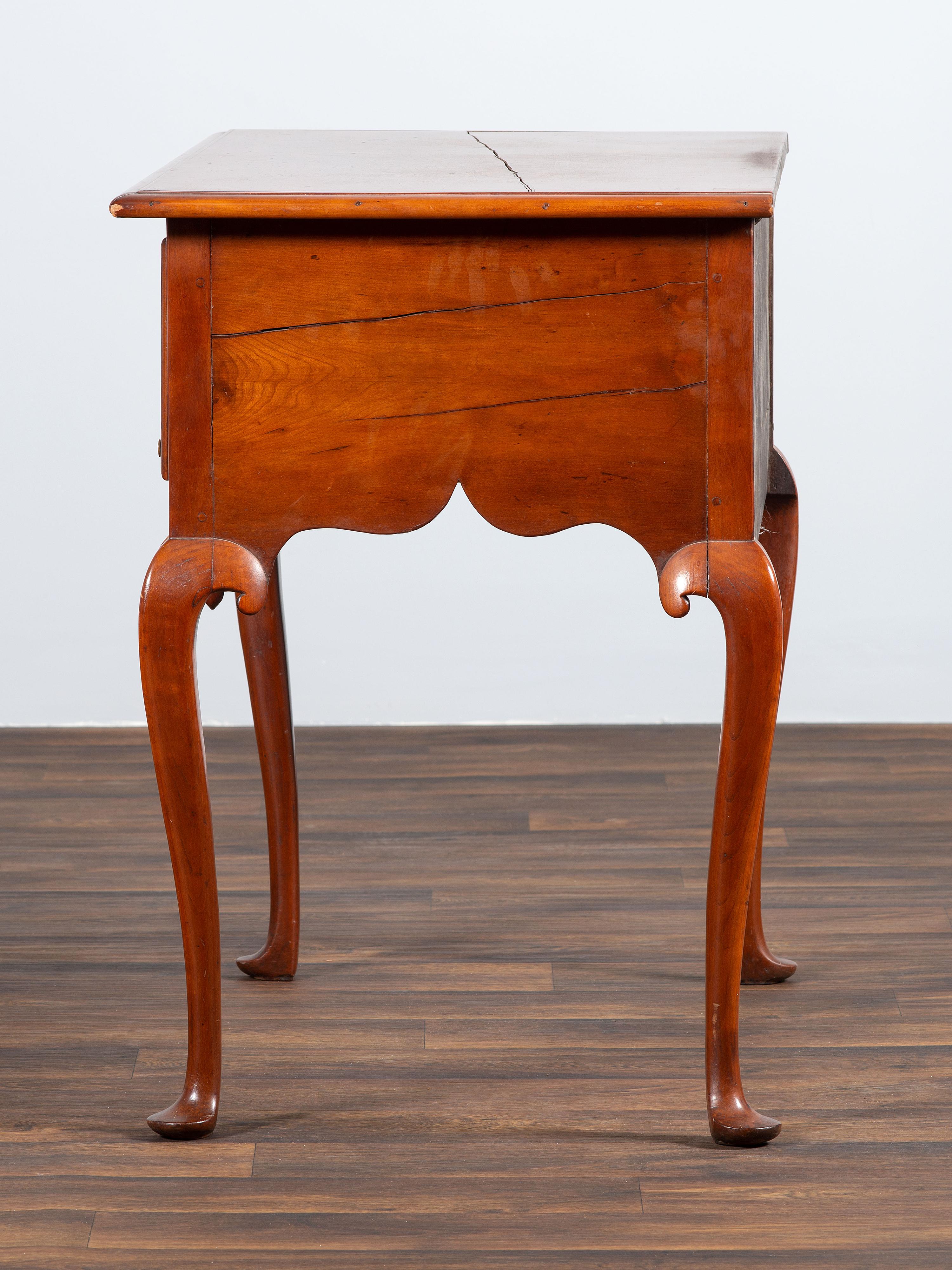 A Queen Anne Fan Carved Cherrywood Dressing Table