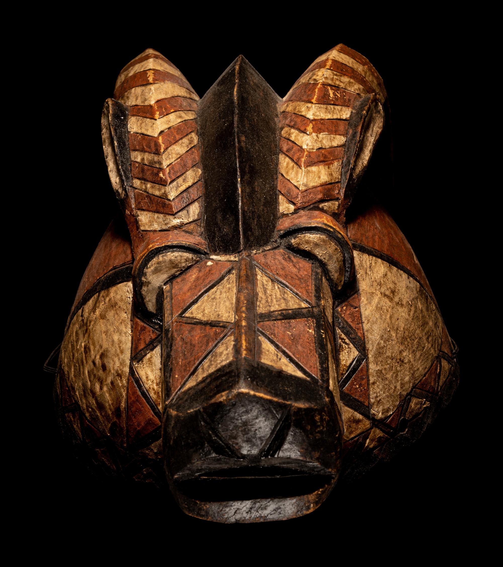 Two Mossi Wood Antelope Helmet Masks
