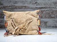 Sioux Beaded Buffalo Hide Work Bag