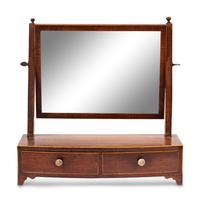 A George III Satinwood-Strung Mahogany Dressing Mirror
