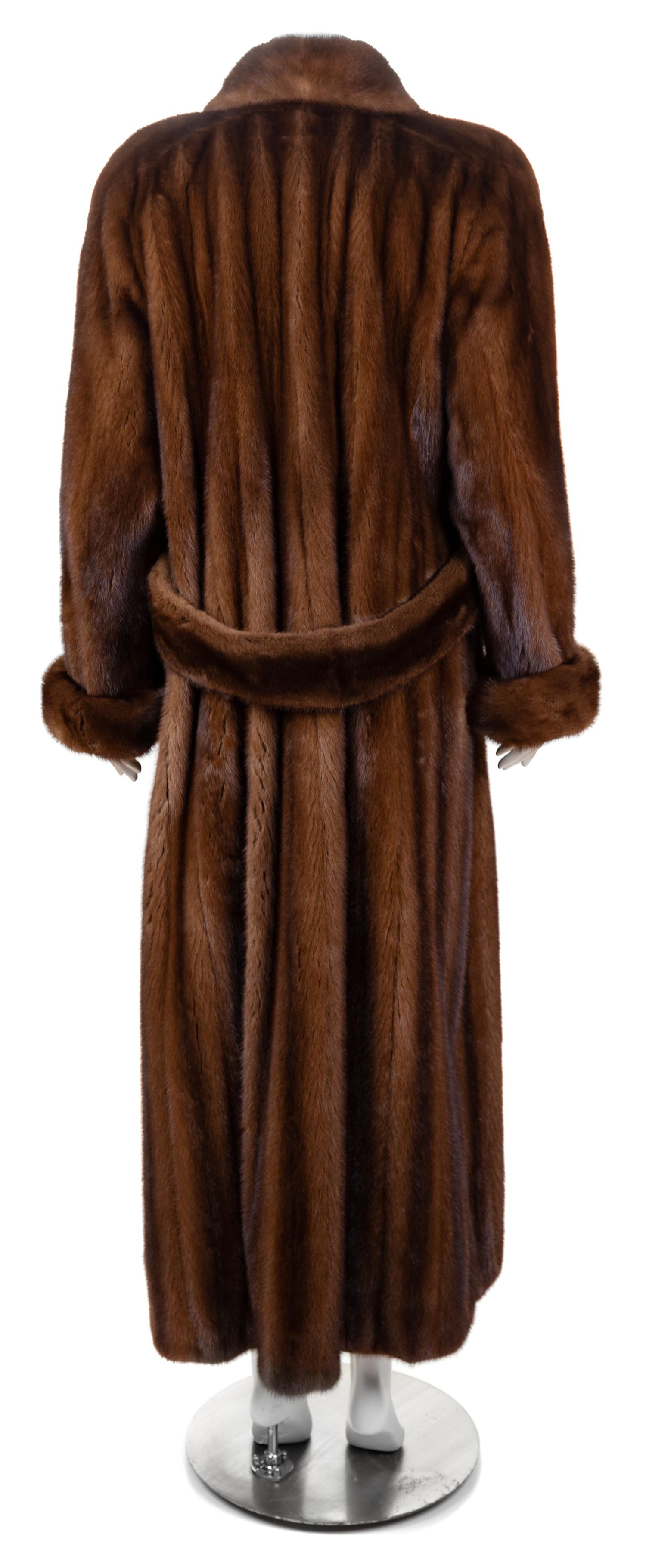 A Birger Christensen Lunaraine Mink Full Length Coat, Size 14.