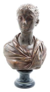 A Continental Terra Cotta Bust Height 18 inches. — 20TH CENTURY