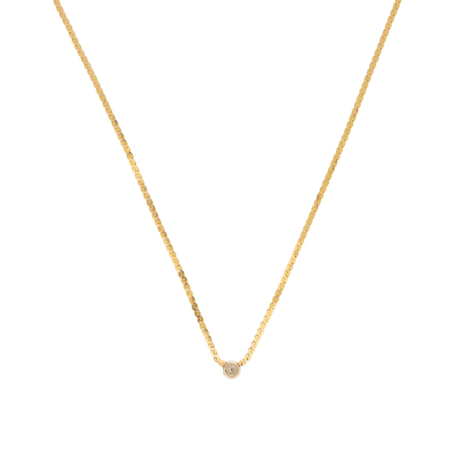 Two Yellow Gold and Diamond Necklaces