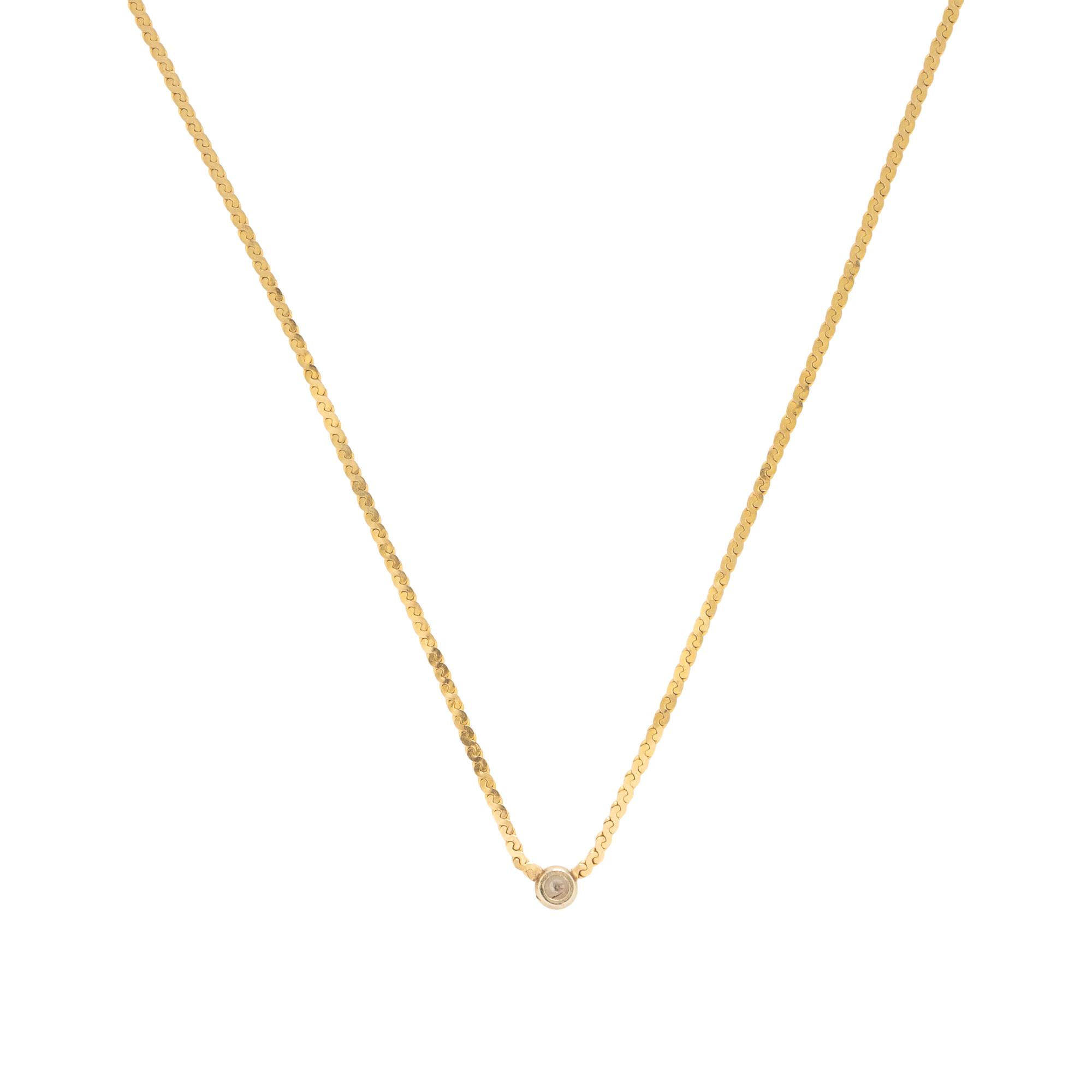 Two Yellow Gold and Diamond Necklaces