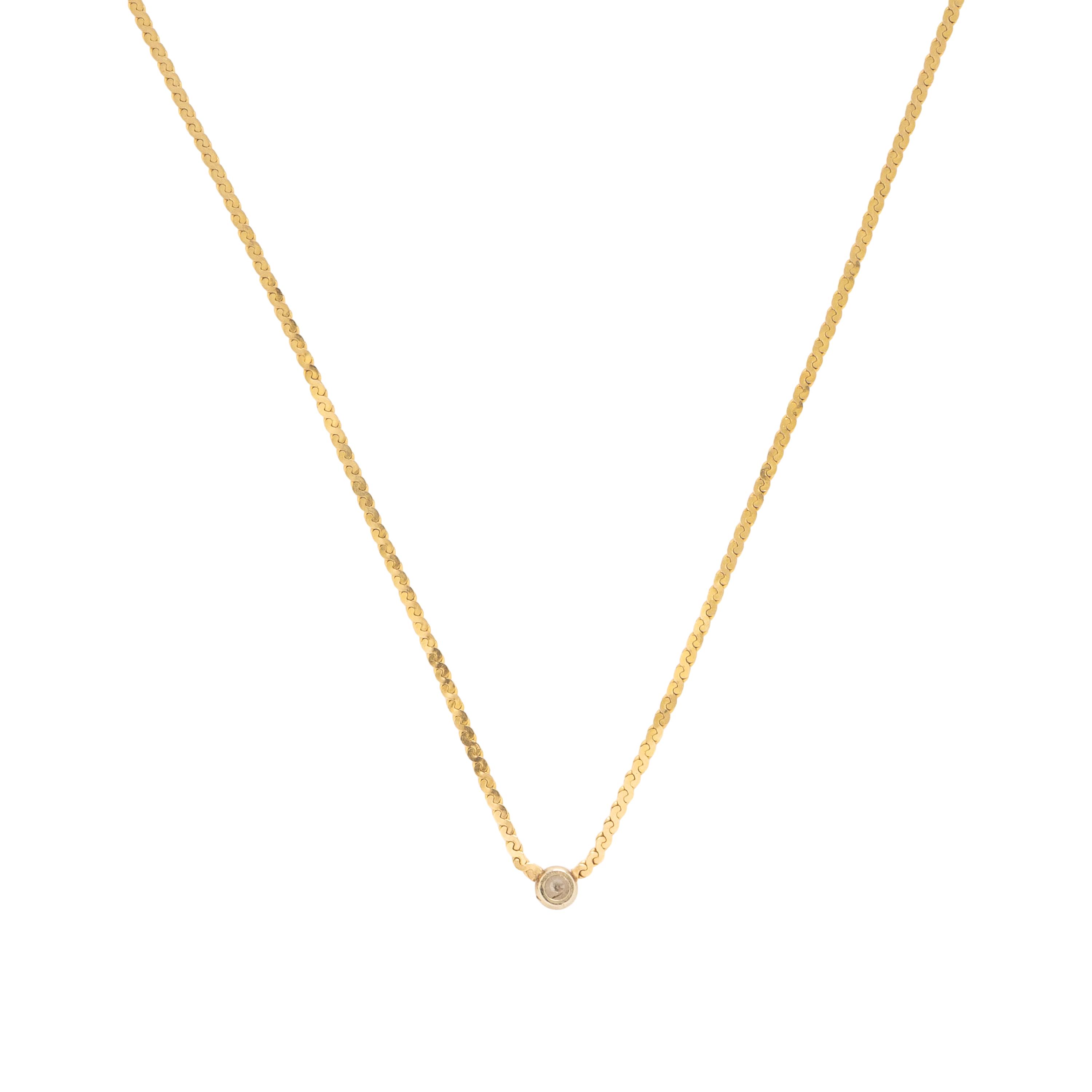 Two Yellow Gold and Diamond Necklaces