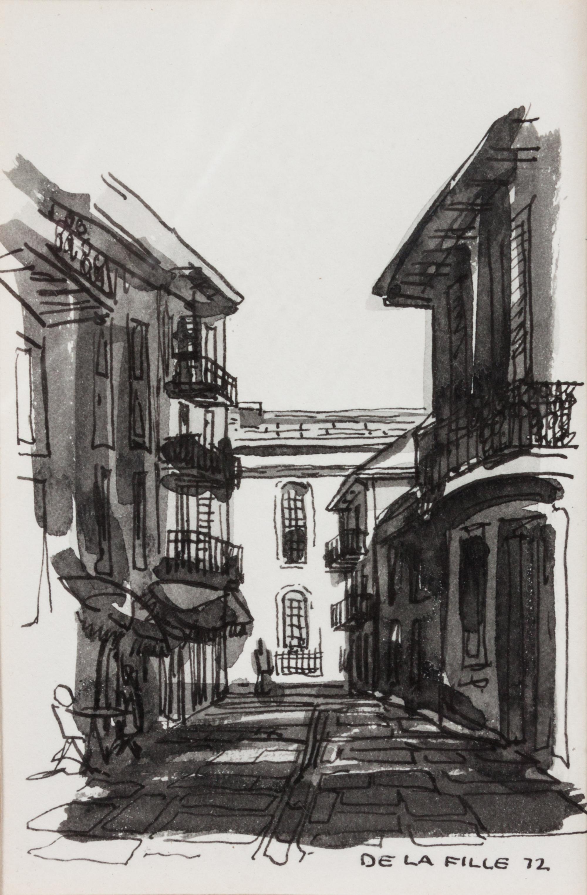 Paul De la Fille, (American, 20th century), Two works: Street Scenes, 1972