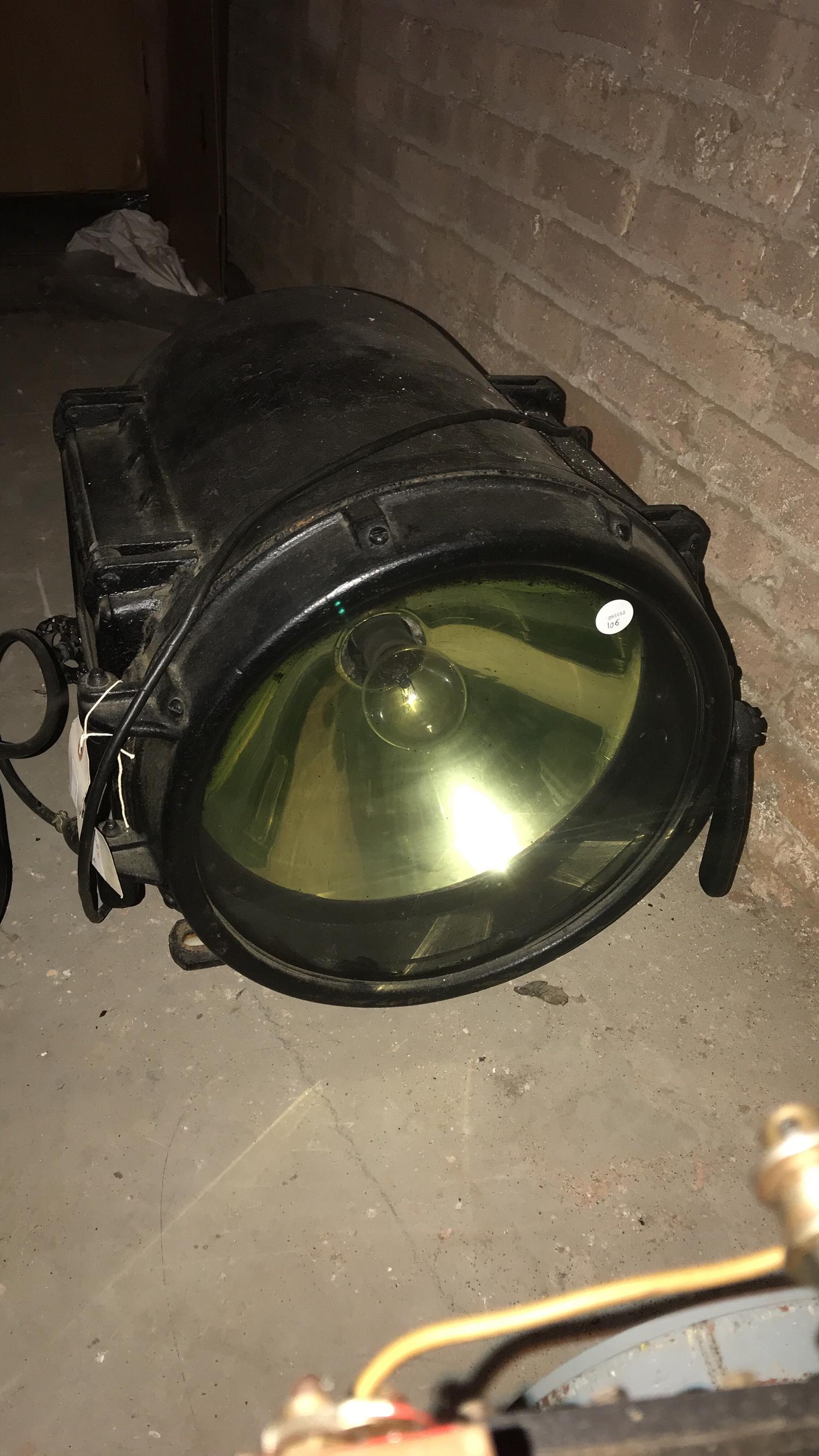 A Painted Metal Locomotive Head Lamp