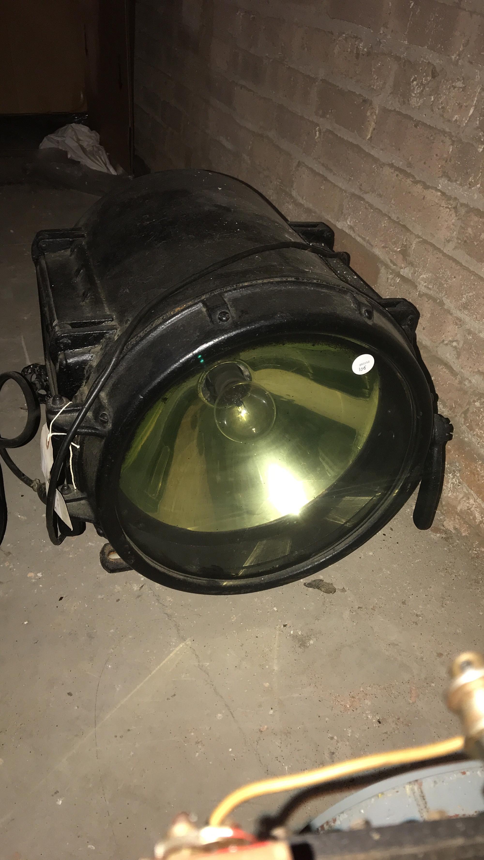 A Painted Metal Locomotive Head Lamp