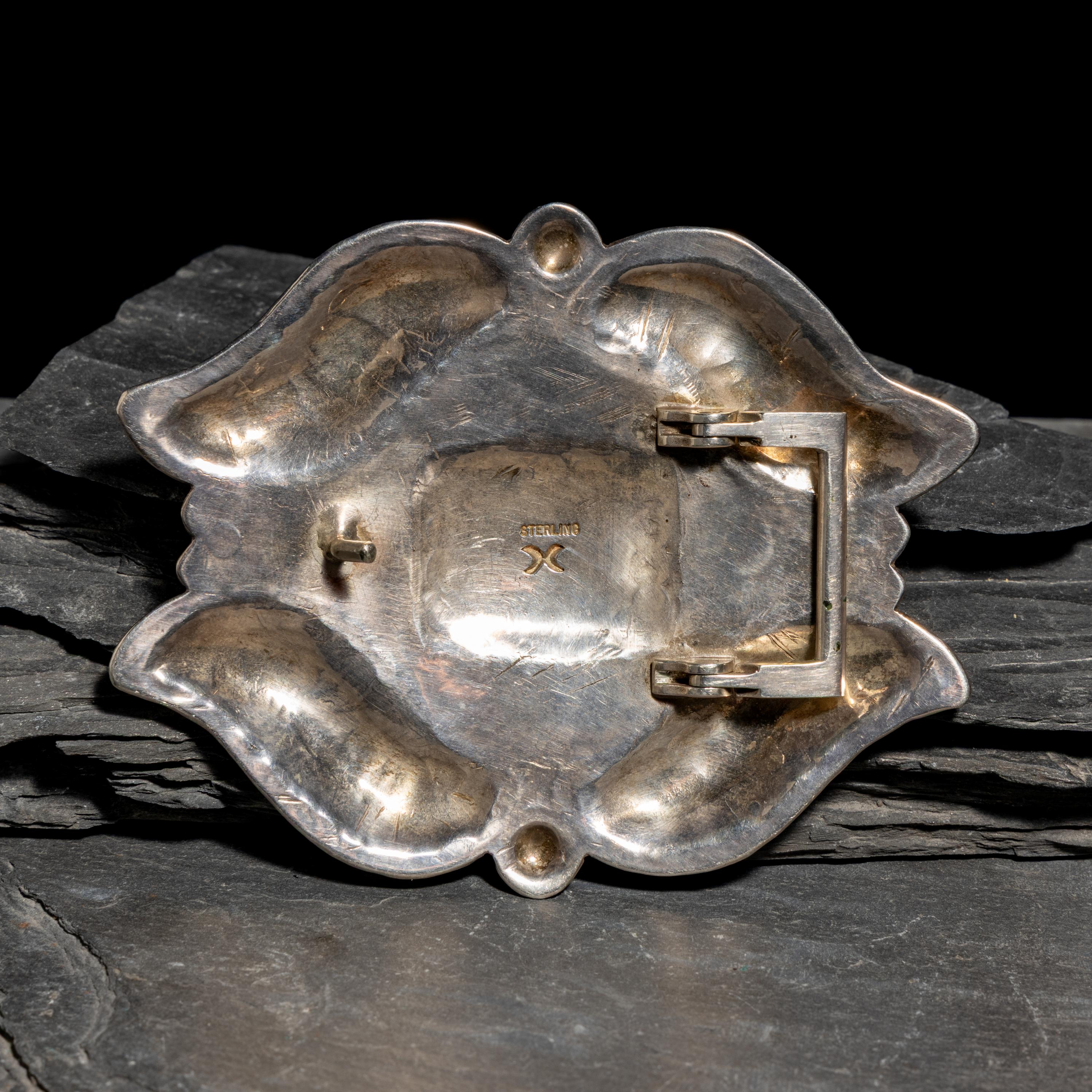 Cippy CrazyHorse (Diné, b. 1946) — Sterling Silver Belt Buckle