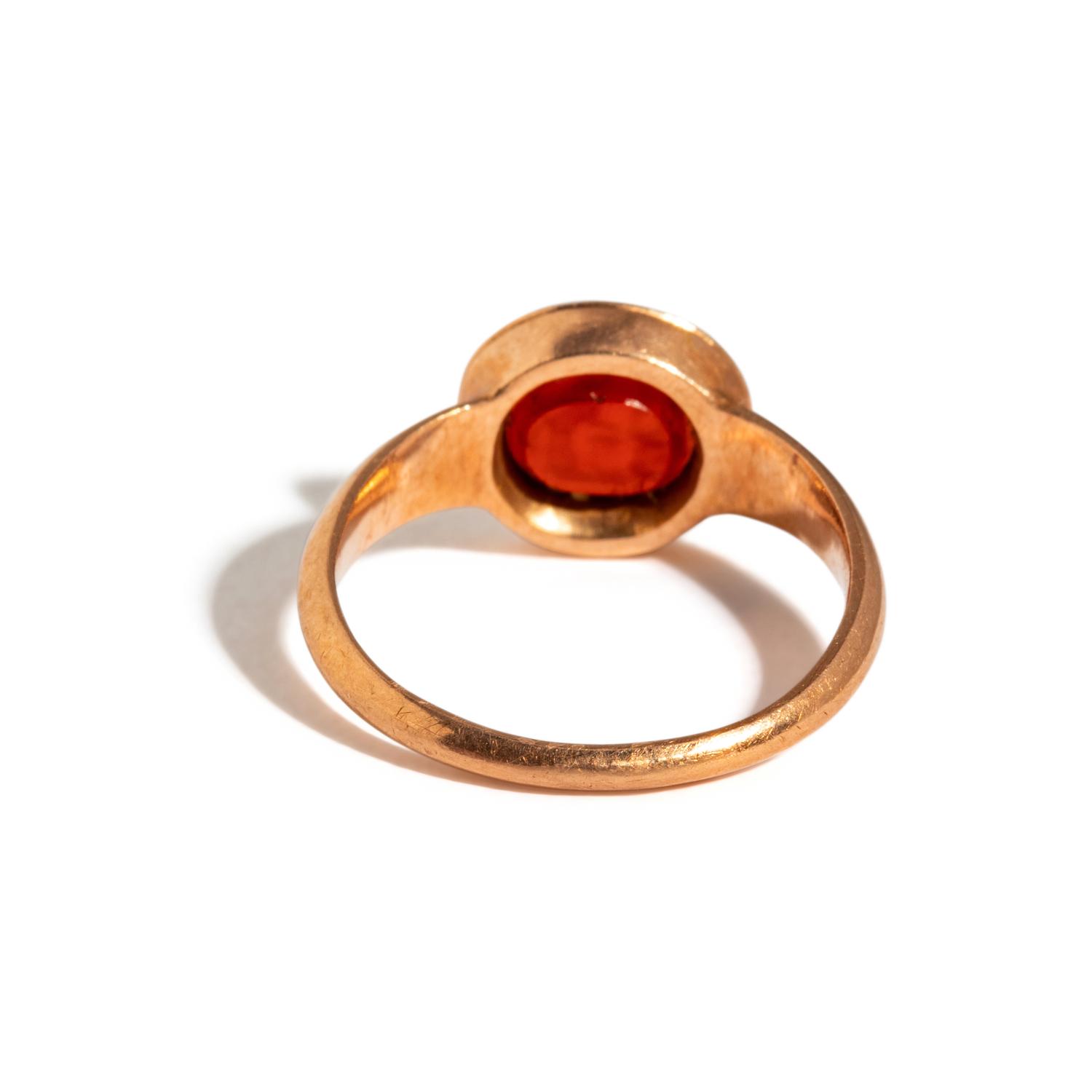 A Neoclassical Gold and Carnelian Finger Ring with a Sacrificial Scene