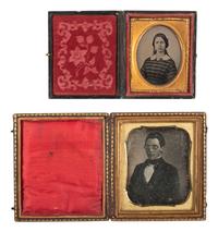 [EARLY PHOTOGRAPHY]. A pair of images of subjects with visual impairments, comprising:
