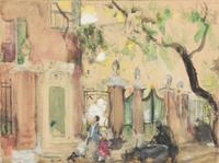 Walter Biggs, (American, 1886–1968), A Group of Four Assorted Works on Paper