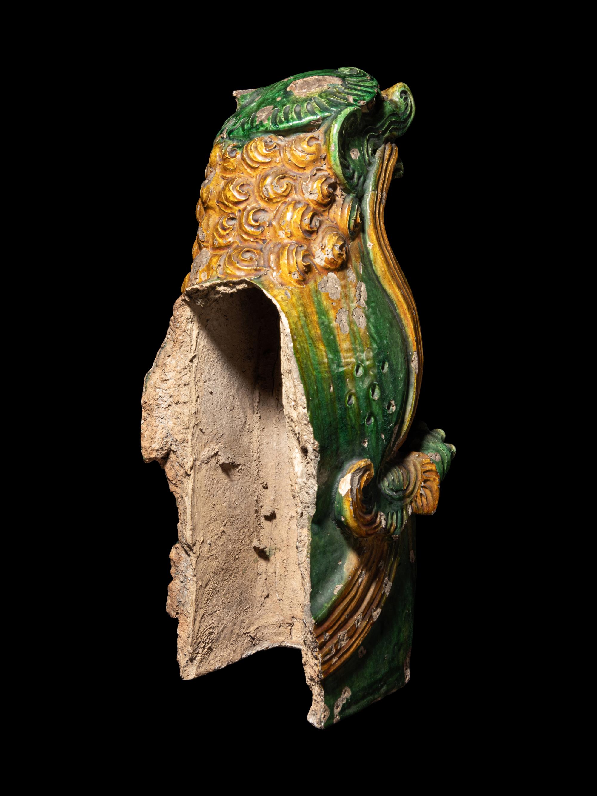A Sancai Glazed Roof Tile