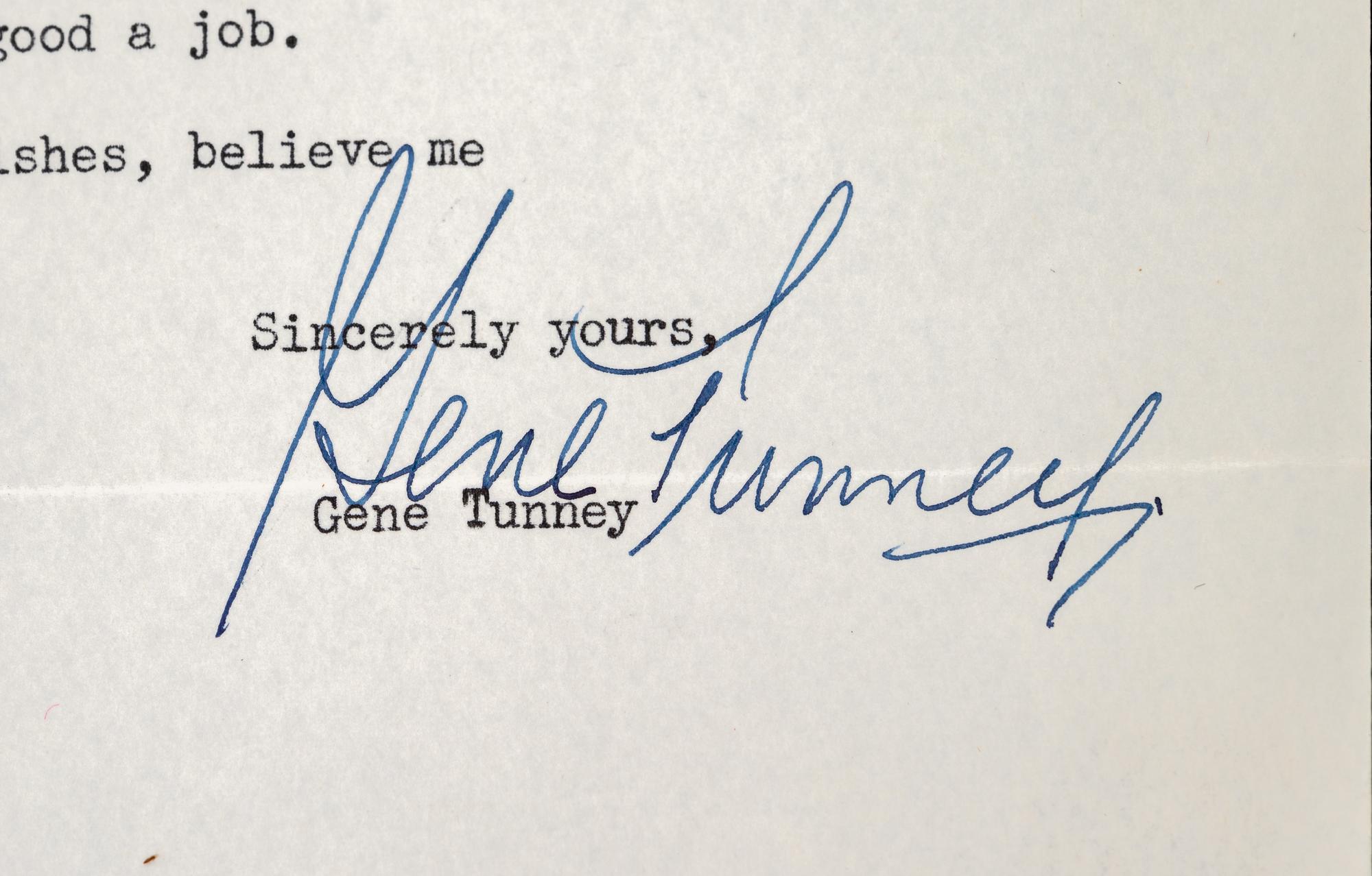 A Group of Heavyweight Boxing Champion Gene Tunney Signed Autograph Letters and Photograph,