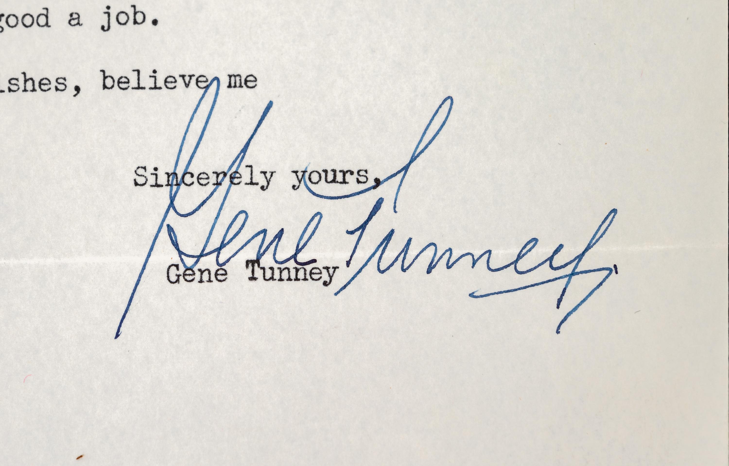 A Group of Heavyweight Boxing Champion Gene Tunney Signed Autograph Letters and Photograph,