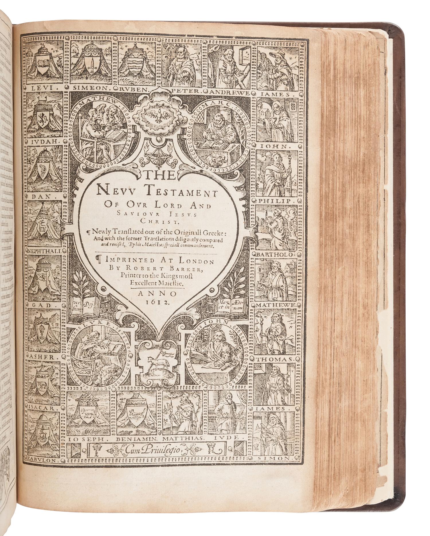 [BIBLE, in English]. The Holy Bible, Conteyning the Old Testament, and the New … London: Robert Barker, 1612.