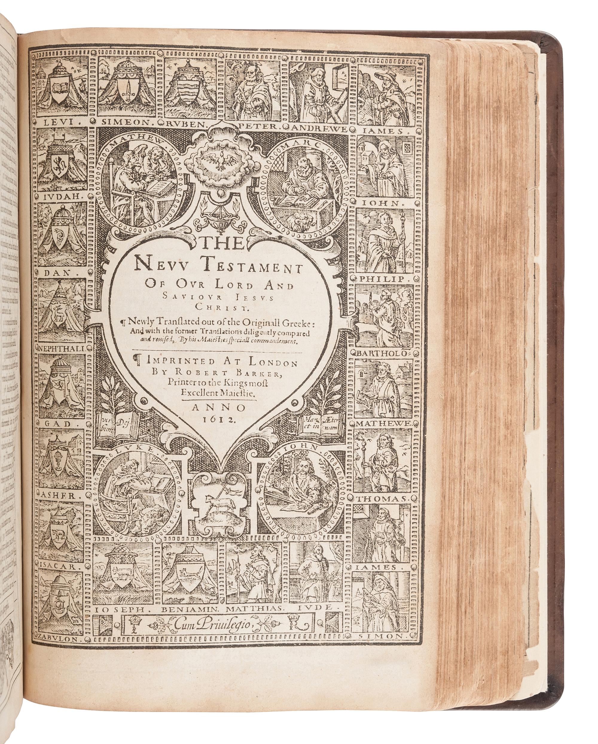 [BIBLE, in English]. The Holy Bible, Conteyning the Old Testament, and the New … London: Robert Barker, 1612.