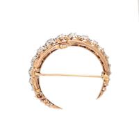 EDWARDIAN, DIAMOND CRESCENT BROOCH/PENDANT