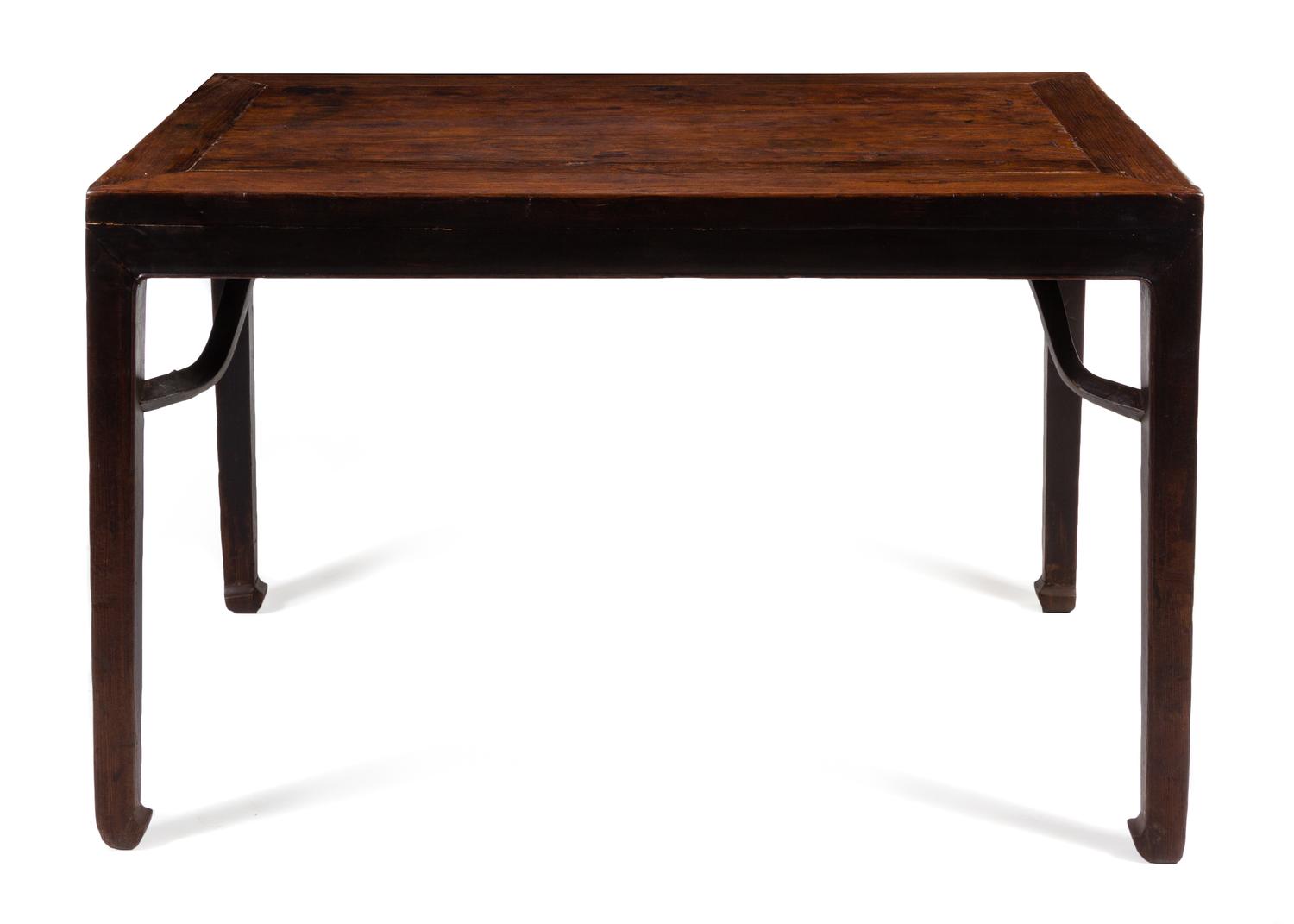 A Chinese Elmwood Rectangular Table, Shuzhuo Height 33 1/2 x width 53 x depth 30 1/2 inches. — QING DYNASTY (1644-1911)