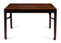 A Chinese Elmwood Rectangular Table, Shuzhuo Height 33 1/2 x width 53 x depth 30 1/2 inches. — QING DYNASTY (1644-1911)