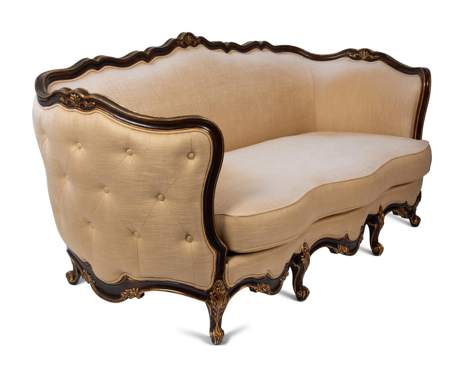 A Louis XV Style Parcel Gilt Walnut Canapé — 21st CENTURY