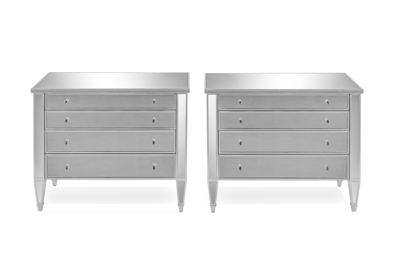 A Pair of Mirrored Commodes