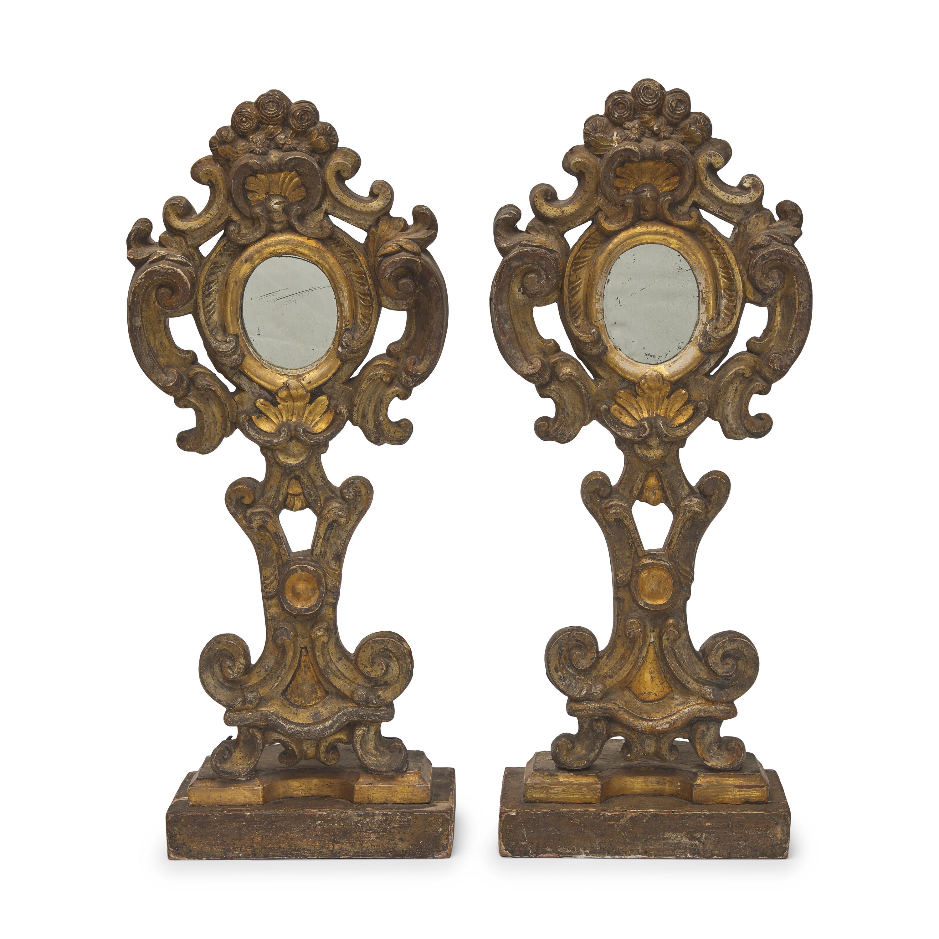 A Pair of George III Giltwood Monstrances