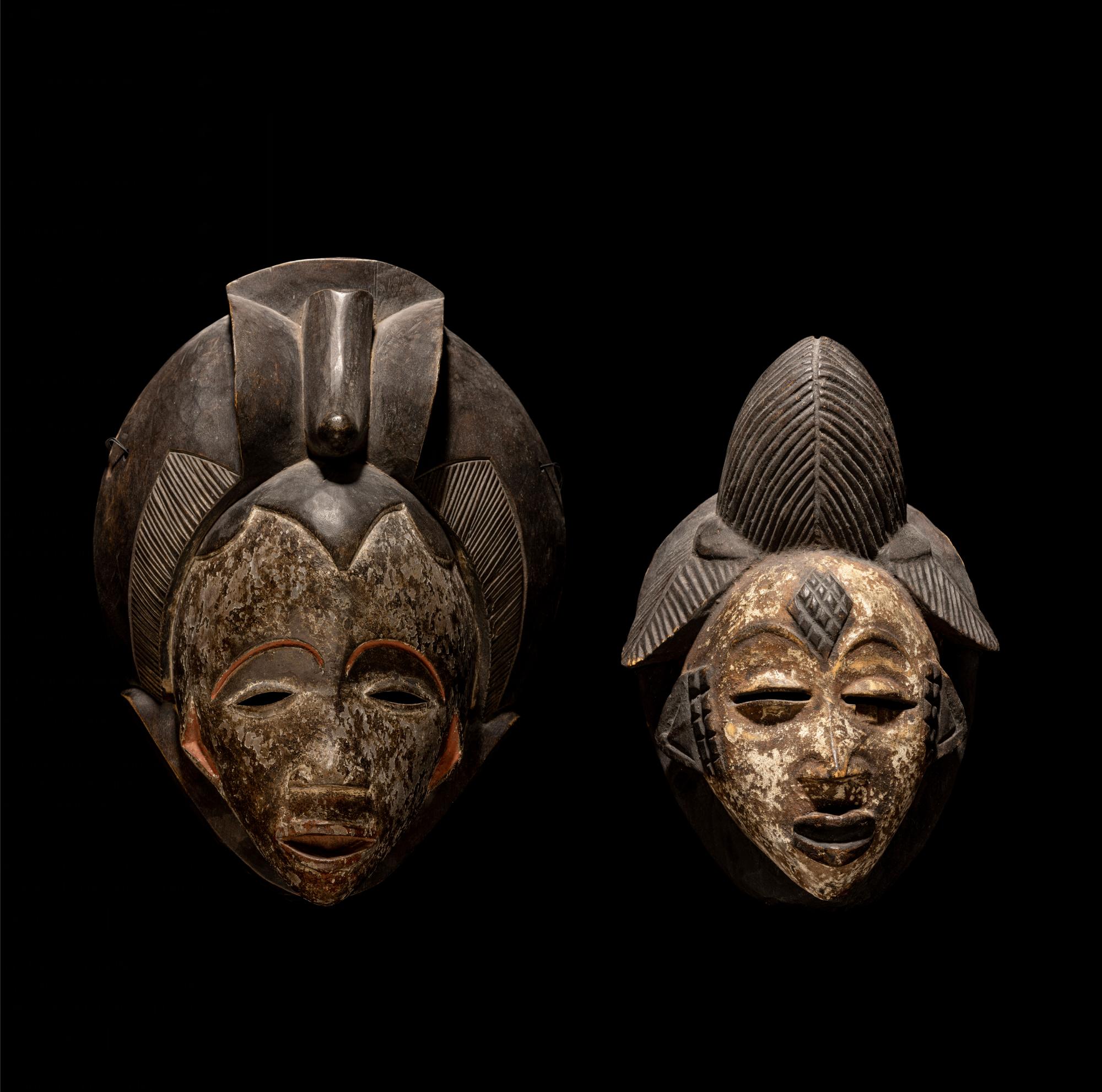 Two Punu Wood Masks