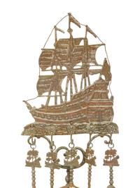 A Mizner Wrought Iron Fireplace Stand with Five Implements